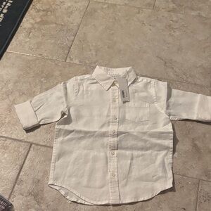 Janie and Jack linen White Kids Shirt